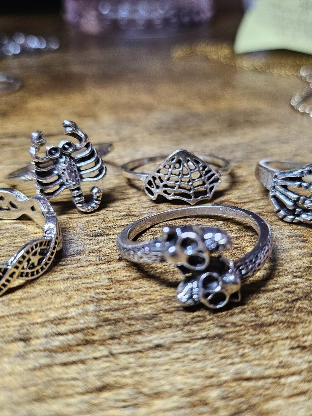 Torrid Silver-Tone Statement Ring Lot – 5 Rings – Scorpion, Spider Web & More